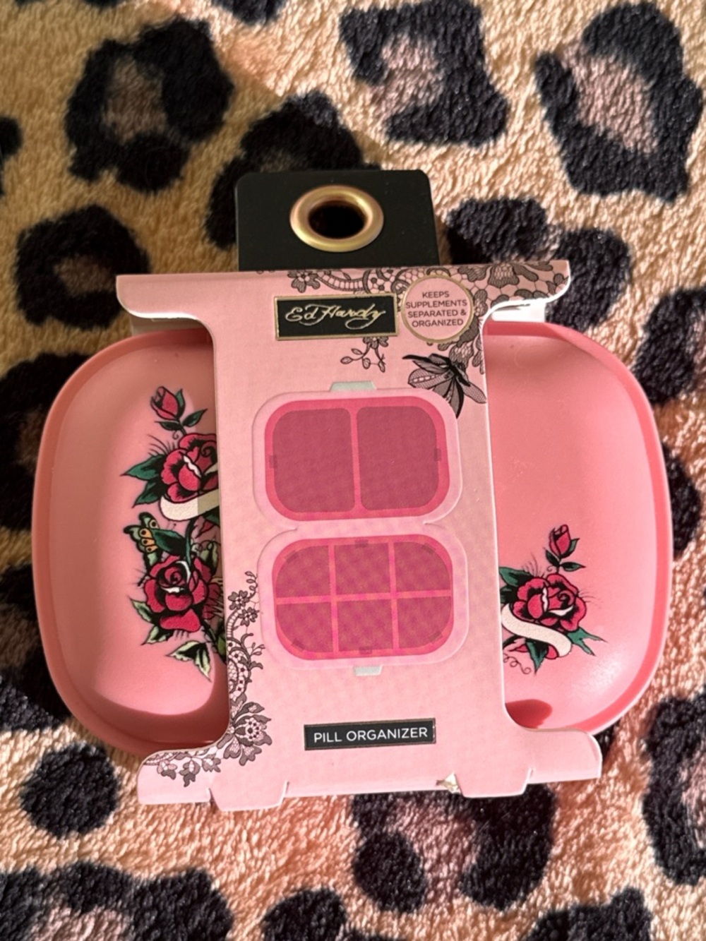 Ed Hardy Pink Compact Pill Organizer 🌹